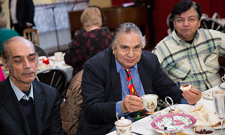 Dapper: Gentlemen enjoy a spot of tea at Posh Club. Photograph: Eleonore de Bonneval
