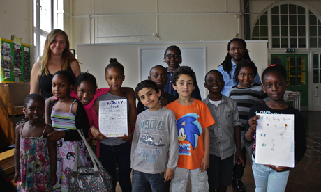 Children at the African Community School. Photograph: Kalyeena Makortoff