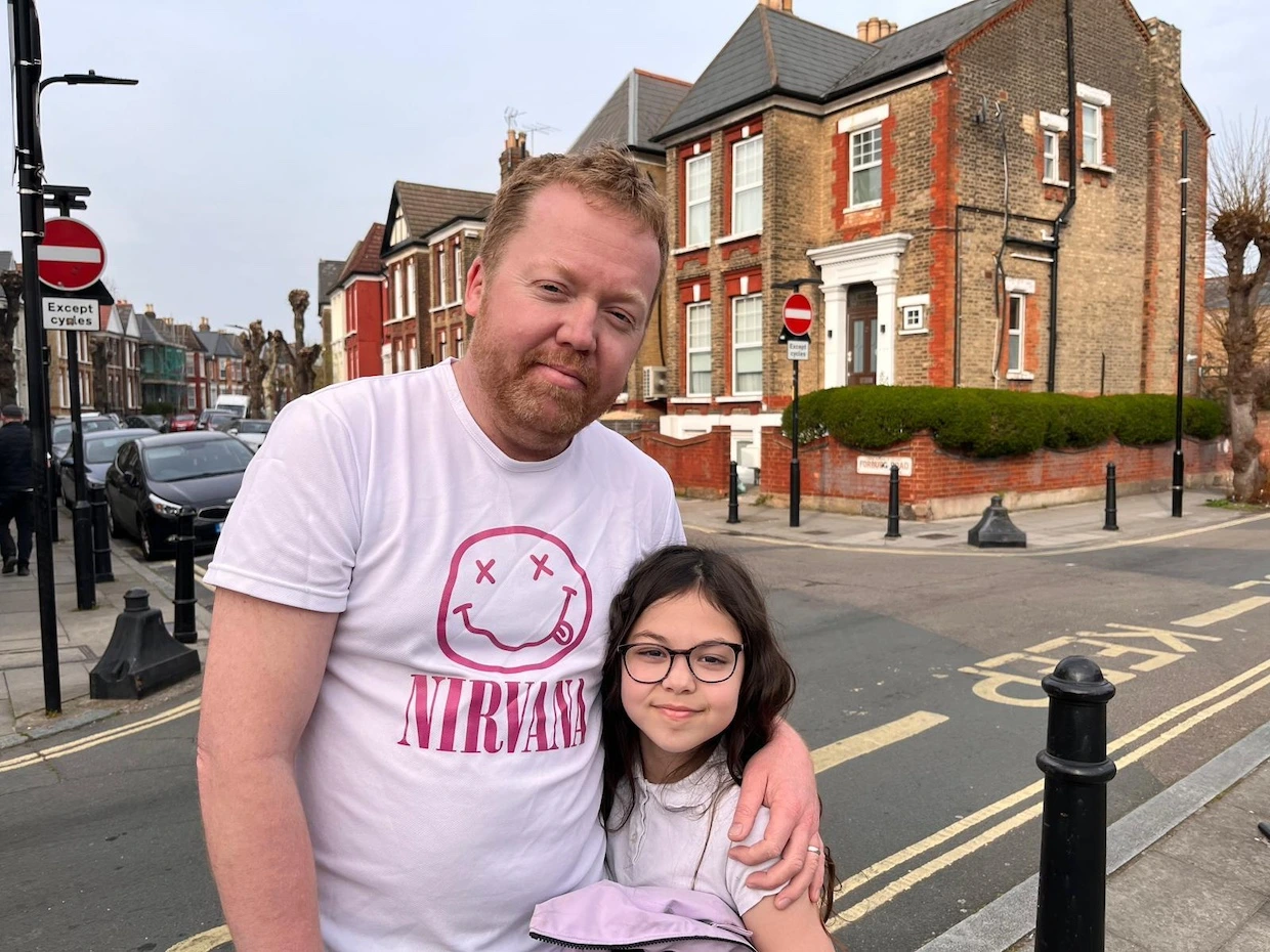 Andrew Baldock and his daughter, Ivy