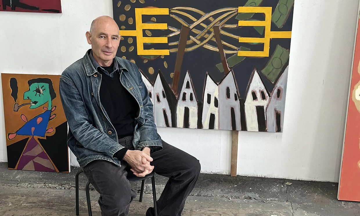 Painter Ansel Krut in his studio