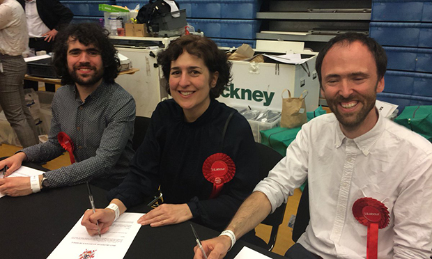 Caroline Woodley, Anthony McMahon and Sam Pallis
