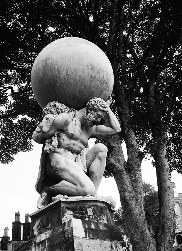 Statuesque: Atlas shoulders the weight of the world at Portmeirion, one of the featured places in the book. Photograph: Travis Elborough