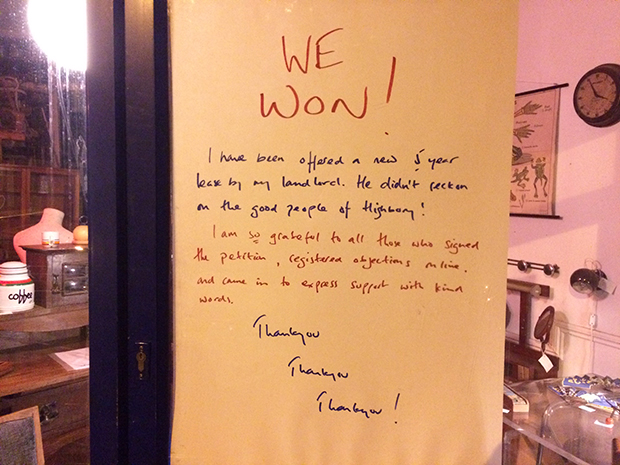 Triumphant: The owners of Bennet and Brown give notice of their victory