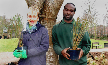Butterfield Green planting scheme 001 Annie Wilson of Butterfield Green Users' Group and Hackney Parks Service staff member