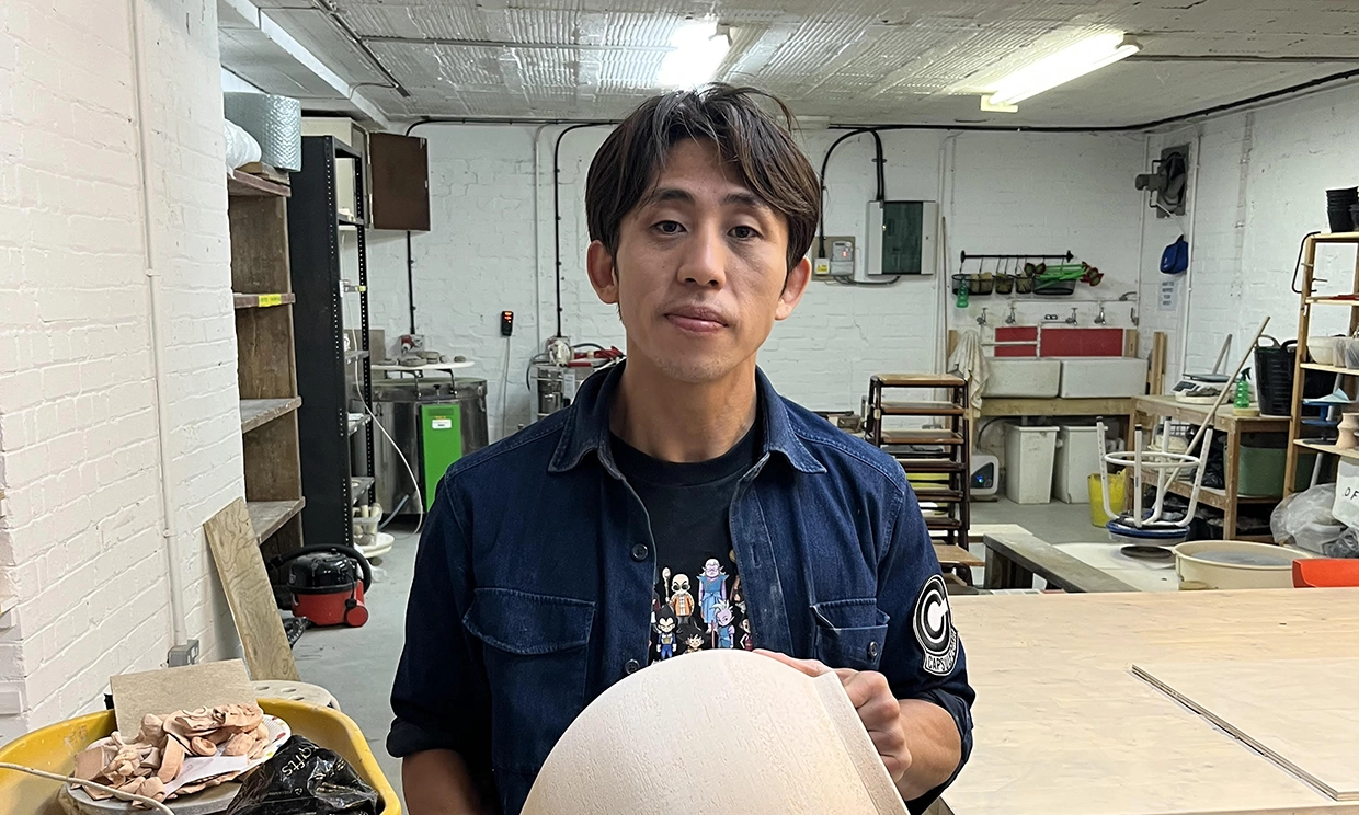 Ceramicist Nam Tran in his pottery studio