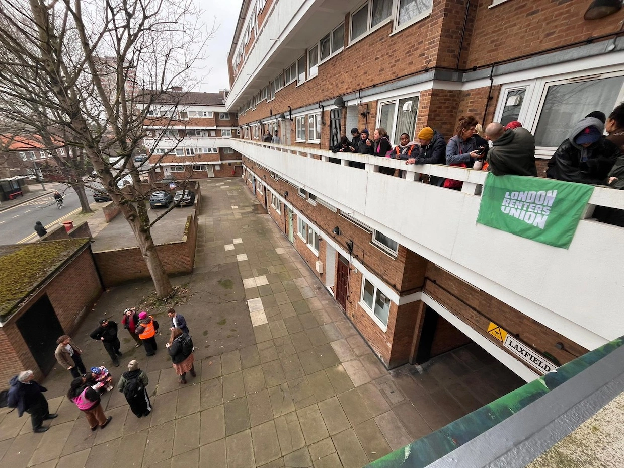 Activists at the property