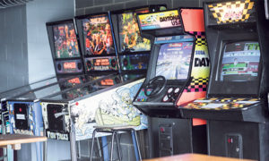 Play a mean pinball: games cabinets and pinball machines at Four Quarters East. Photograph: Four Quarters.