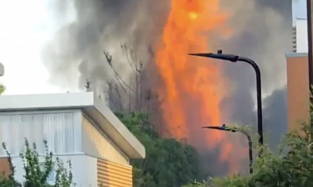 Video still of fire on Cottrill Gardens