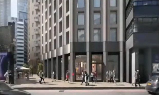 Visualisation of the planned hotel on the Dinerama site