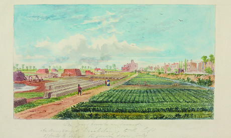 C.H. Mathews, watercolour of Kingsland Road, 1852. Credit: London Metropolitan Archives and City of London