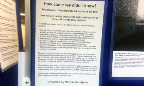 About the exhibition: the details on display at Hackney Central Library. Photograph: Hackney Citizen