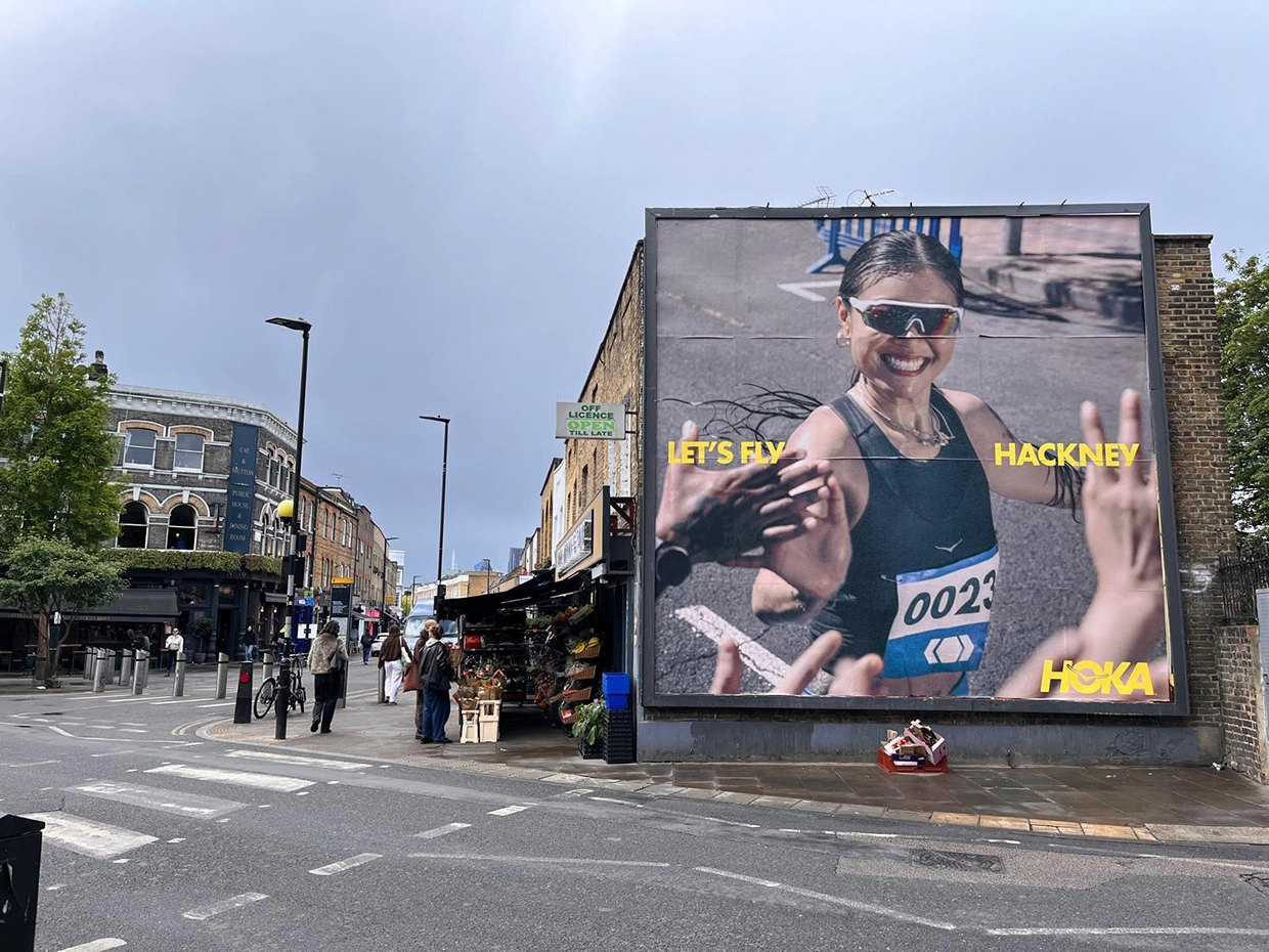Photograph of Hackney Half poster on wall