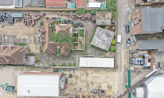 A birds eye view of the building