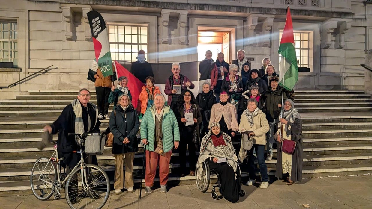 Hackney Keep Our NHS Public and Palestine campaigners, Town Hall, Tuesday 14 October 2025