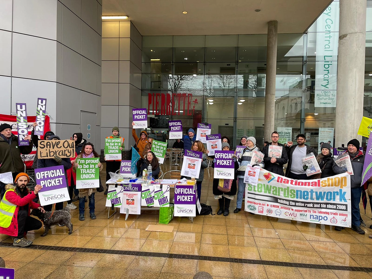 Hackney Unison library protest
