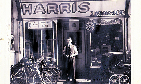 Sidney Charles Harris, the father of John Harris, outside his shop in Clarence Road