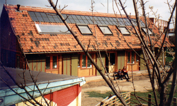 Funded by grant giving trusts and the national lottery, London's first solar powered building was built in 1995 at Homerton Grove Adventure Playground