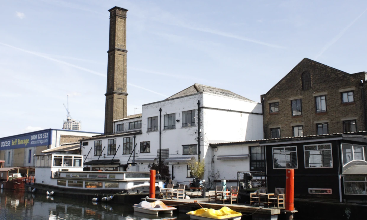 Exterior of Holborn Studios, by the side of the canal.