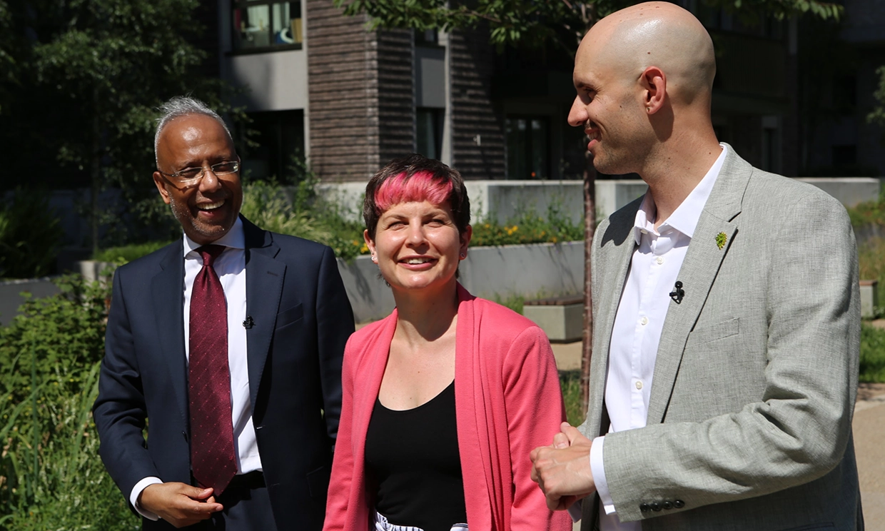 Mayor Garbett with mayors of Lewisham and Tower Hamlets