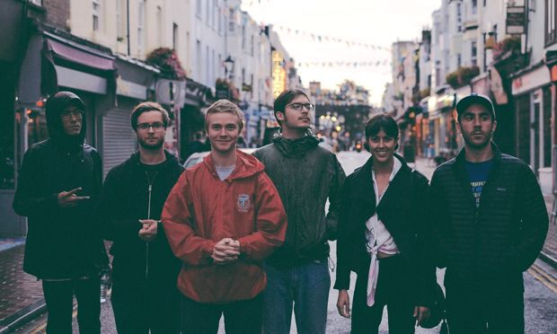 MIRRORS headliners Pinegrove stop for a photo-op on a recent jaunt to Brighton. Photograph: DHP Family