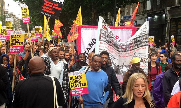 Hundreds of demonstrators took to the streets