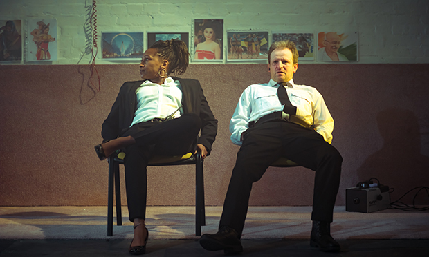 A scene from Removal Men at the Yard Theatre. Photograph: Caleb Wissun Bhide