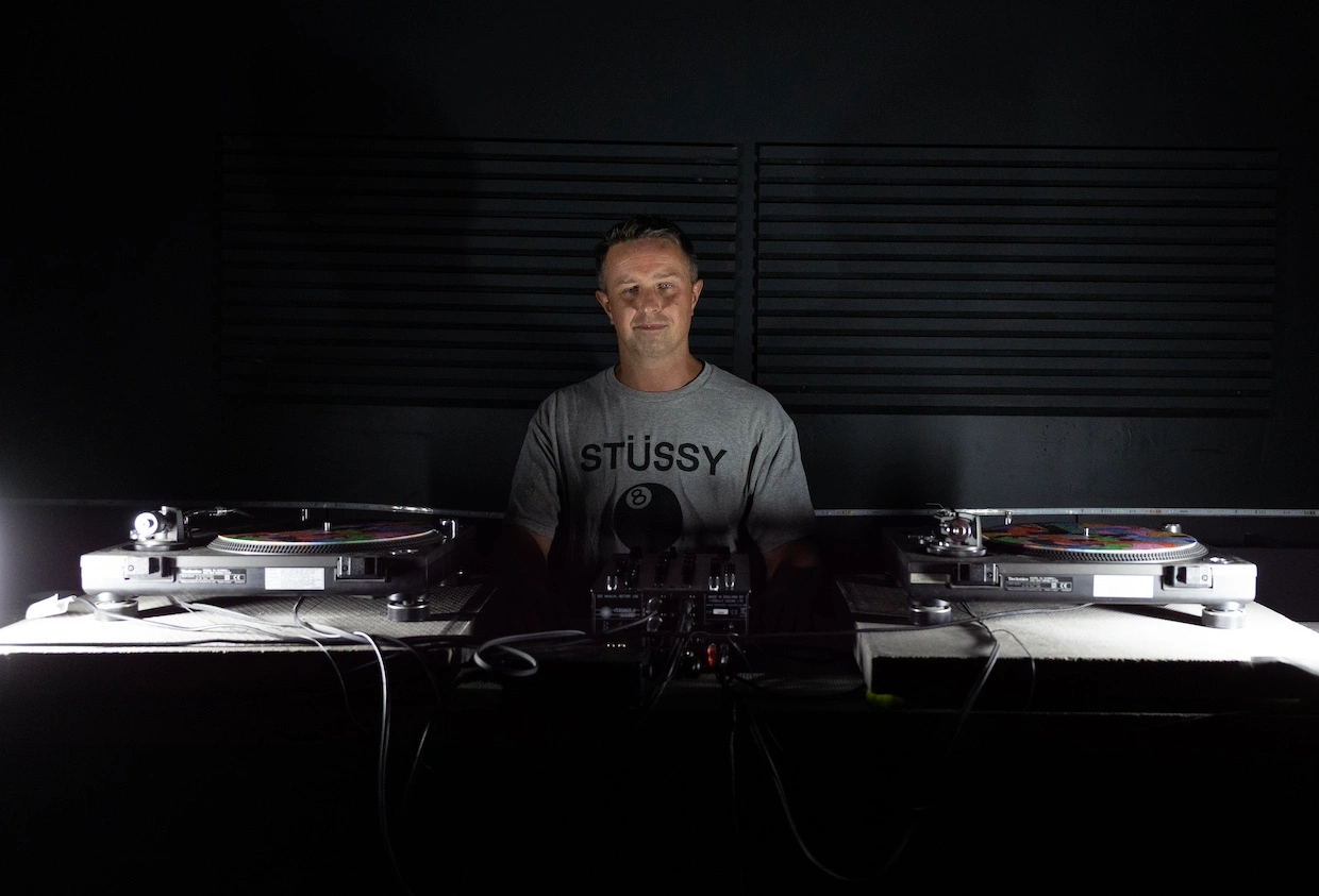 Rob Smith behind turntables