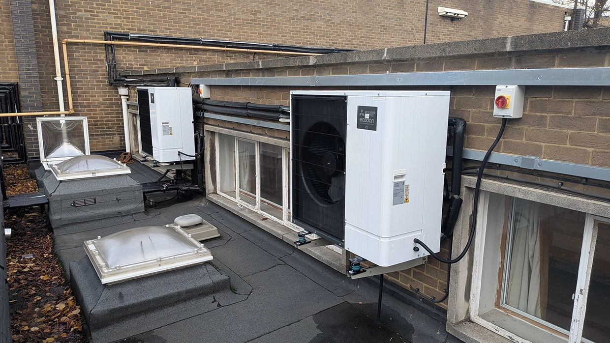 Heat pumps at St Paul's West Hackney