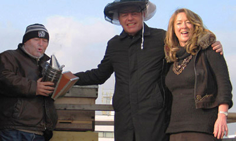 Madness lead singer Suggs (pictured right) with sax player Lee Thompson and Premises MD Julia Craik