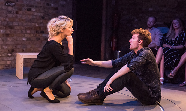 Suzy Gill as 'she' and Christopher Adams as 'he' in Out of the Dark
