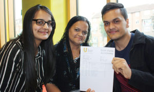 Urswick student Sohail Khan with his proud mother and sister