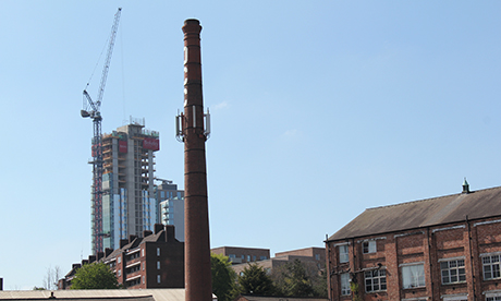Old and new: Redbrick Woodberry Down and the Skyline tower in the background