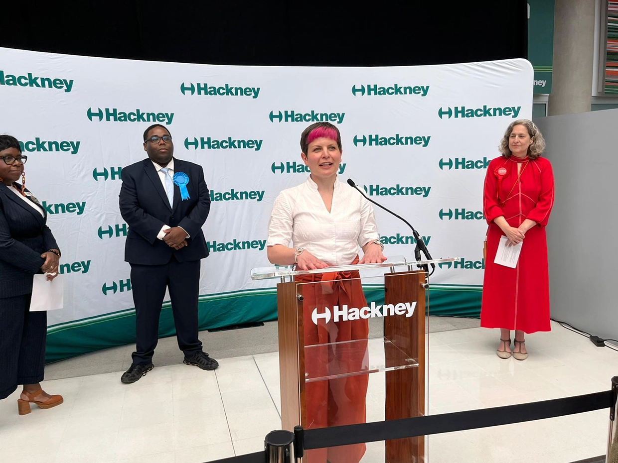 Photograph of Hackney's new mayor, the Green party's Zoë Garbett