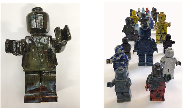 Ego Man Army by Nam Tran. Ceramic. Sizes vary. Prices begin at £250 for individual sculptures. Mint Art Gallery