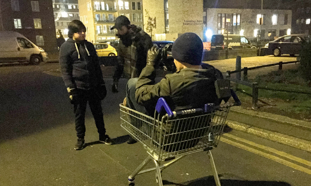 Trolley dash: a low budget approach to tracking shots. Photograph: Birthrights