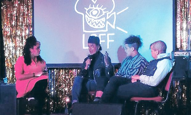 The panel in conversation. Photograph: Moema Meade