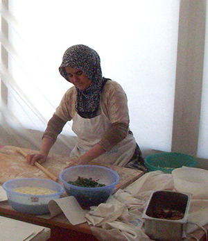 A Turkish woman prepares pide. Photograph: CookingwithLittleBuddy.com