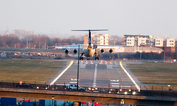 Bumpy ride?: A plane lands at London City Airport. Photograph: Matt Biddulph (Creative Commons)
