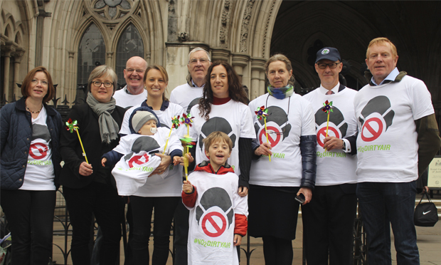ClientEarth supporters and the Green Party's Caroline Russell outside court last year. Photograph: ClientEarth
