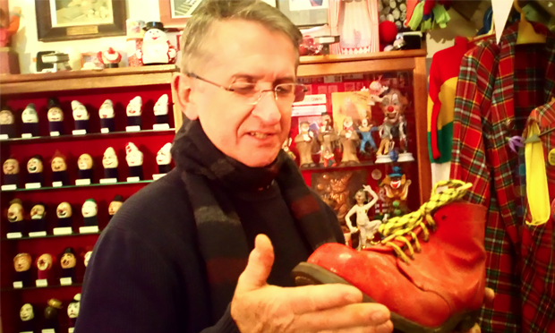 Big shoes to fill: Mattie Faint, curator of the Clowns' Gallery and Museum in Dalston and experienced clown