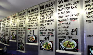 The scroll-like menus. Photograph: Jade King