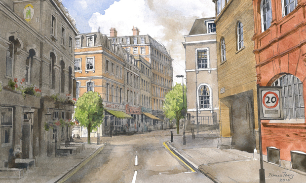 Create Streets - Mount Pleasant. Watercolour by Francis Terry