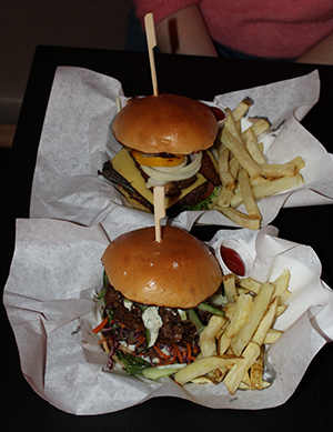 The Chow-me-in (bottom) is packed with Asian flavours, and even 'duck'. Photograph: Jade King
