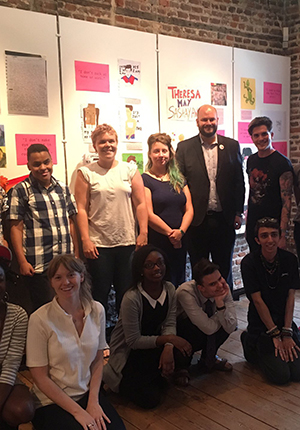 Mayor Glanville stands with Project Indigo members and staff at Sutton House. Photograph: Off Centre