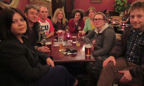 Mehetabel Road residents at the Chesham Arms pub, where they met to discuss the problems