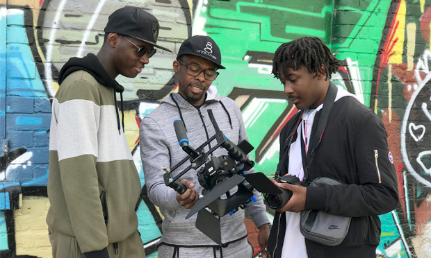 Cast and crew: Future Hackney laid on all the tools for their young participants to direct mini music masterpieces. Photograph: Donna Travis