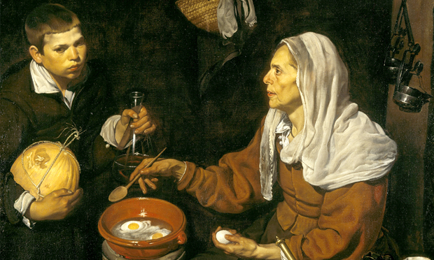 Diego Velázquez's Vieja friendo huevos (Old Woman Frying Eggs), 1618