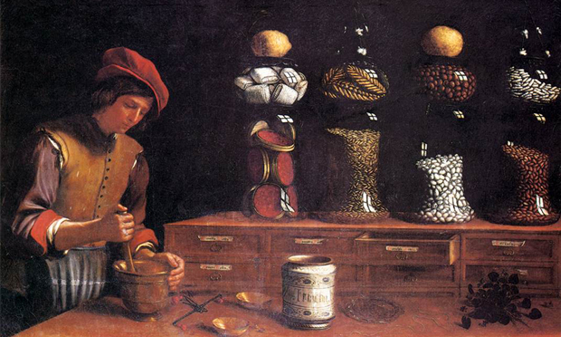 All things nice: detail from Paolo Antonio Barbieri’s The Spice Shop (1637). Image: Wikimedia Commons