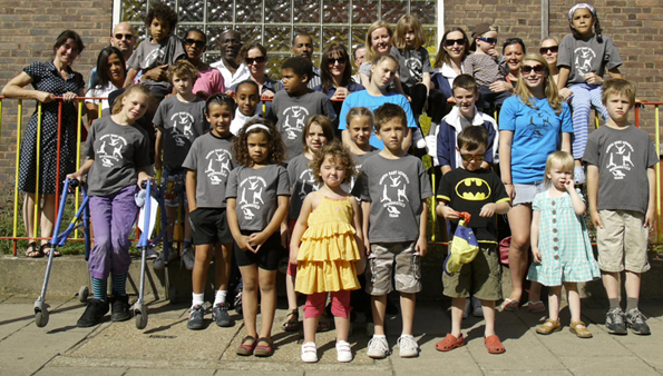 gymnasts-milton-grove-web Members of the North East London Gymnastics Club outside the Zoom Around building