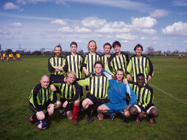 hackney-revolution Hackney Revolution FC: Back Row (left to right) Seb Larsson, Nick Jenkins, Dane Barnard, Emmet O’Farrel, Tom Pritchard, Alan Kerr Front Row (left to right) Peter Stainthorpe , Patric Brunberg, James Goff, Jesse Llande, Niyi Obefemi